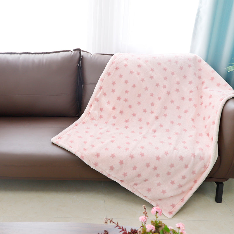 Star pattern soft fleece throw blanket