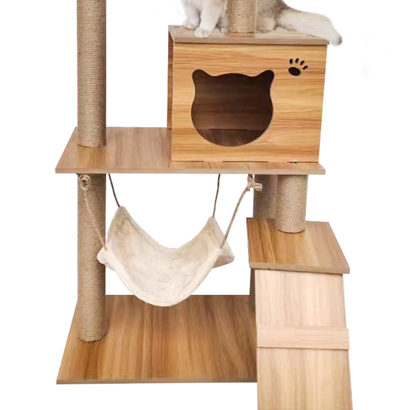 52-inch solid wood cat tree