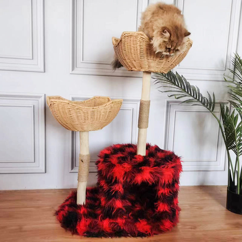 38 inch small rattan cat tree