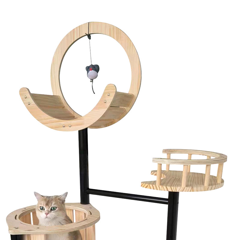 63-inch solid wood cat tree