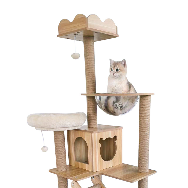 Large solid wood cat tree