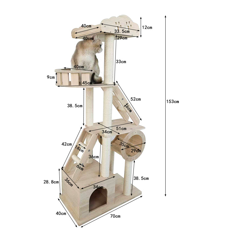 Cat Tree 60 Inch 60-inch solid wood cat tree – daxilai