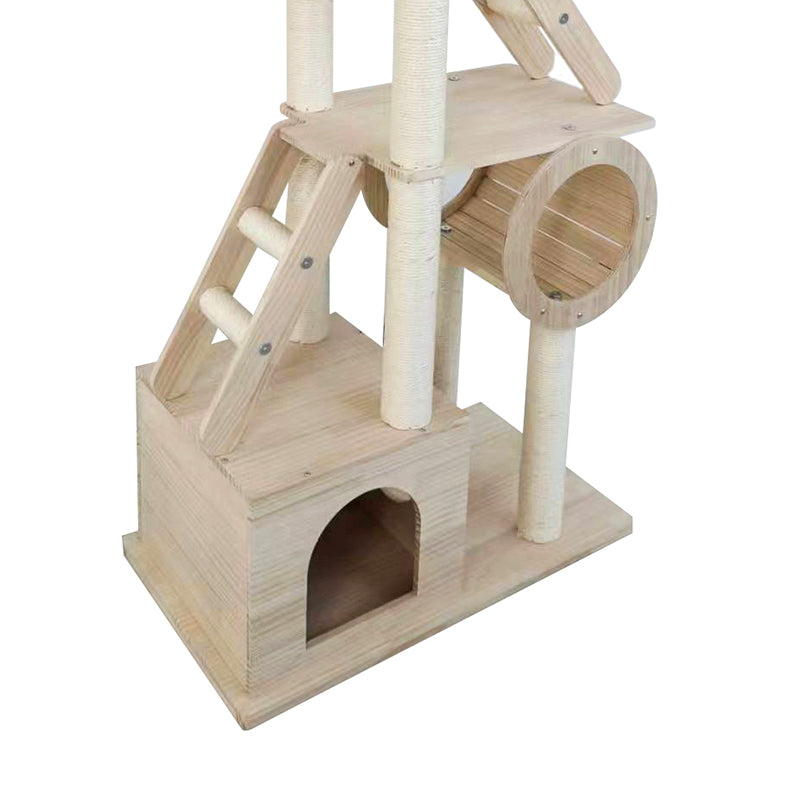 60-inch solid wood cat tree