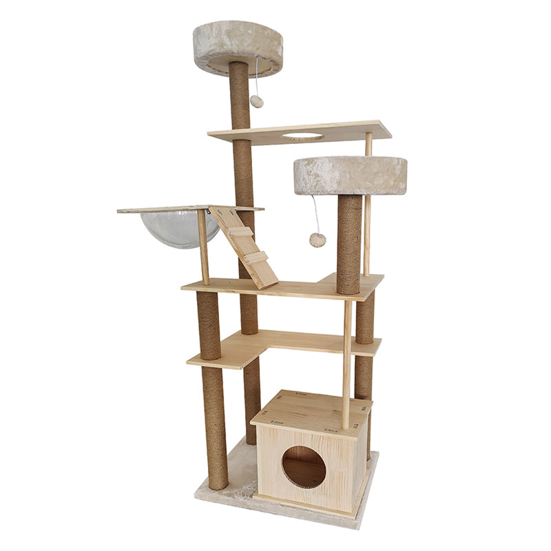 Solid wood cat tree, space capsule cat nest cat supplies