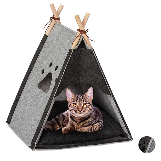 Wool Felt Cat Teepee Tent