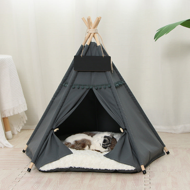 Pet Teepee Portable Houses with Thick Cushion