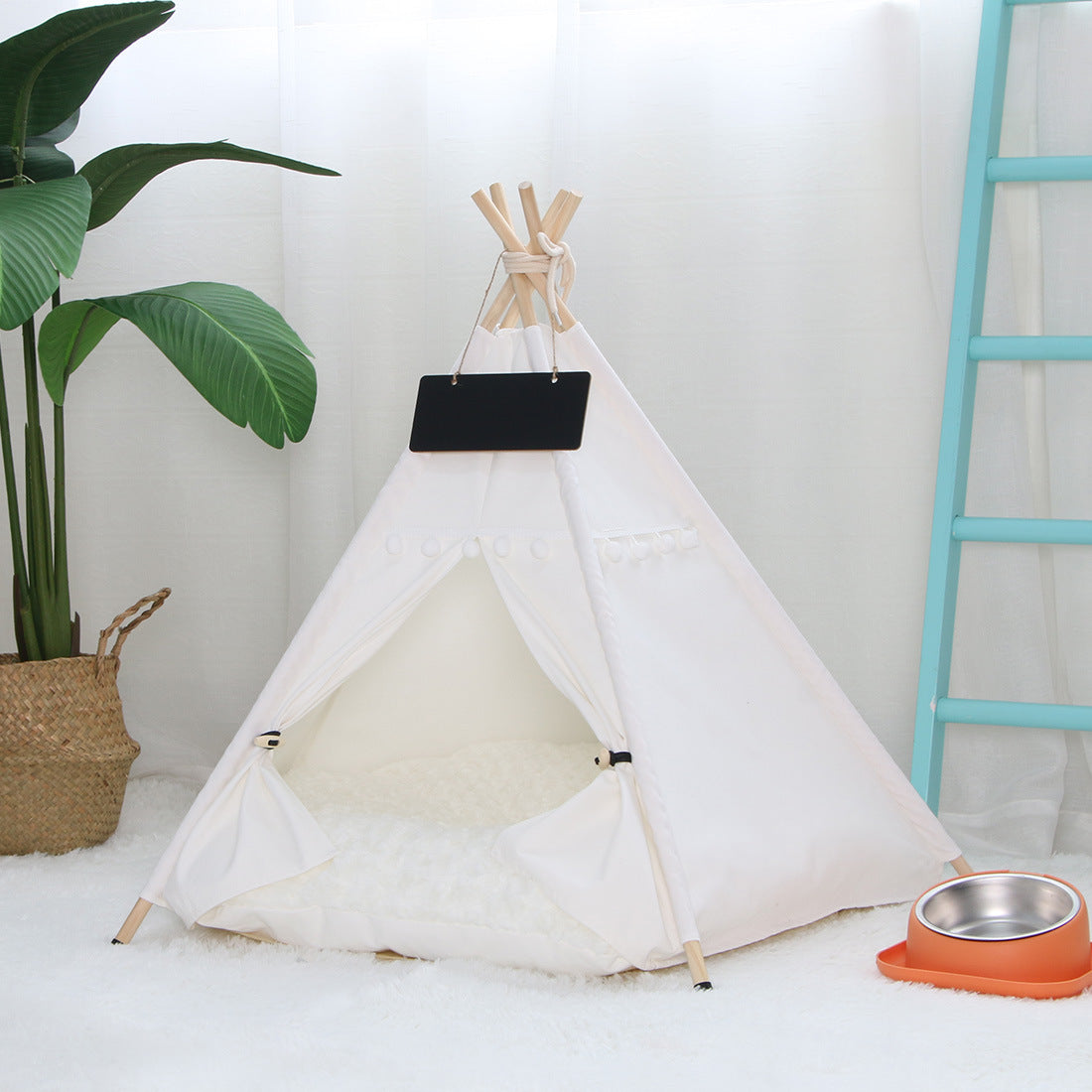 Pet Teepee Portable Houses with Thick Cushion