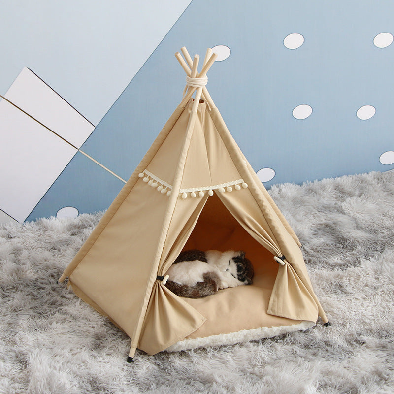 Pet Teepee Portable Houses with Thick Cushion