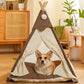 Pet Teepee Dog & Cat Bed - Dog Tents & Pet Houses with Cushion