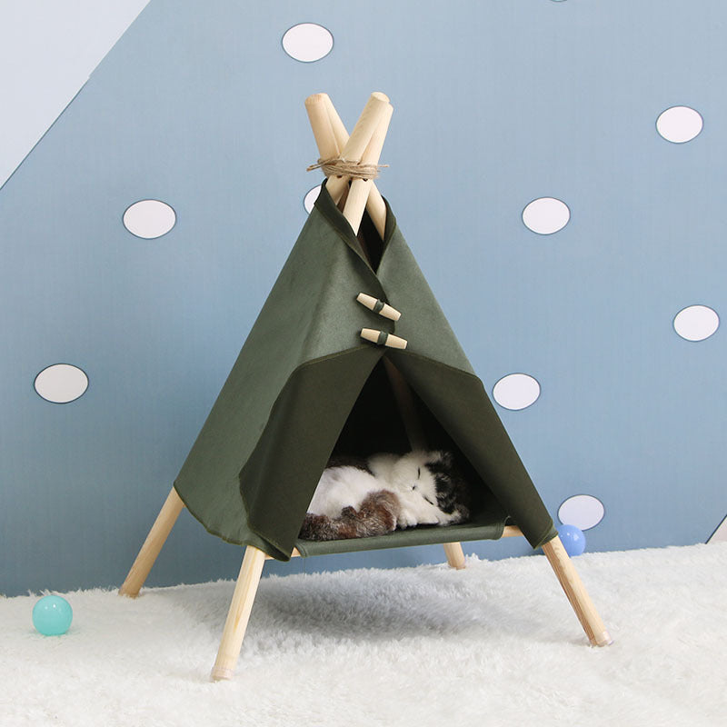 Suede Pet Teepee with Elevated Bottom