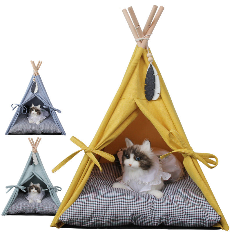 Pet Teepee Tent Bed Set for Cats Small Dog