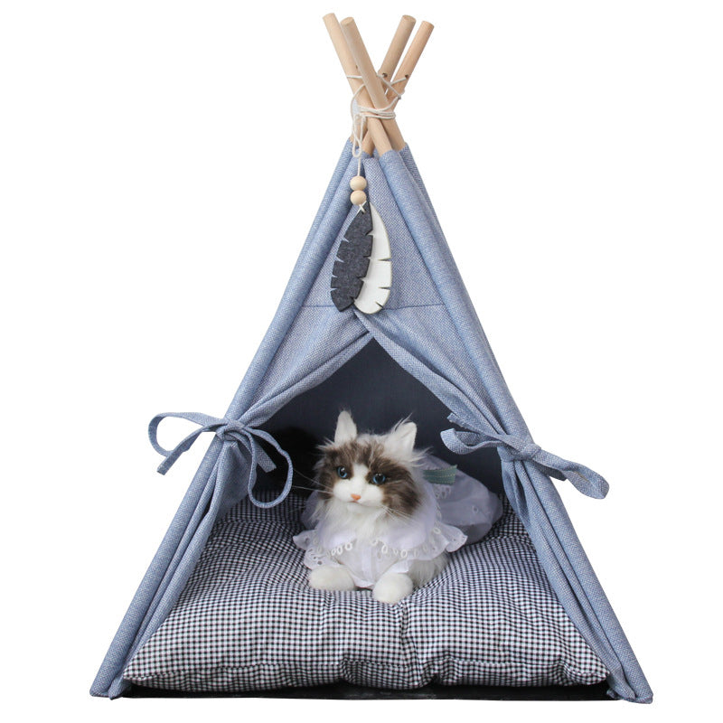 Pet Teepee Tent Bed Set for Cats Small Dog