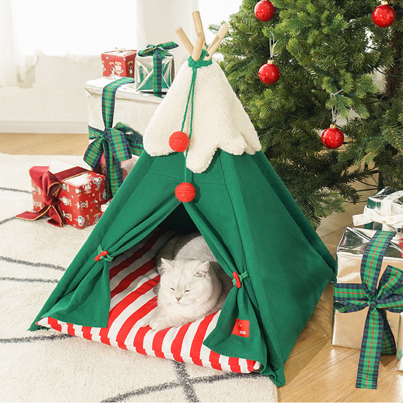 tent christmas tree Christmas themed cat teepee tent – daxilai