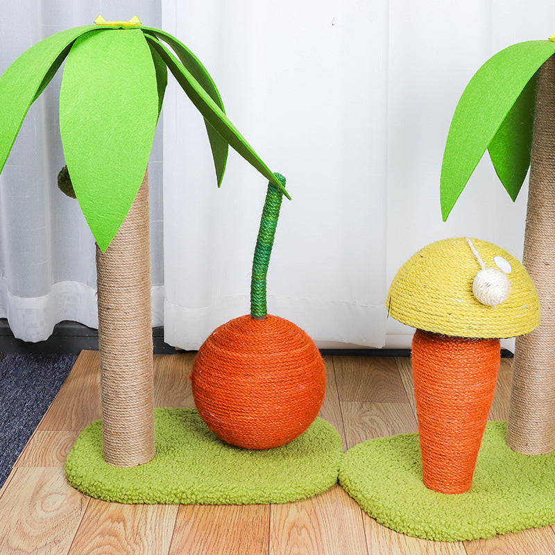 Coconut tree orange cat tree