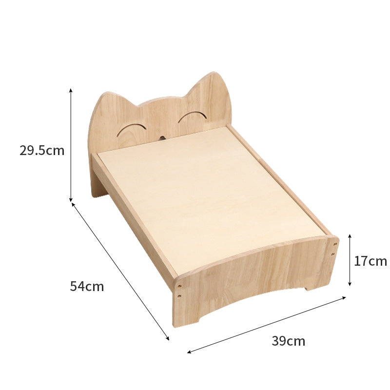 Cat head design wooden cat bed