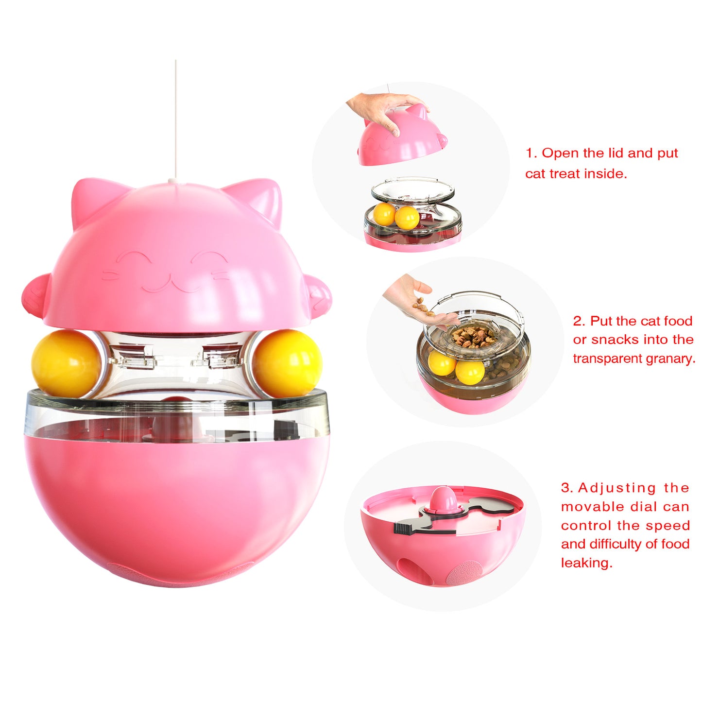 2-in-1 toy with trackball and food leaker