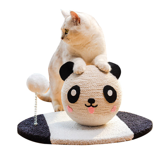 Panda sisal cat scratching with cat ball