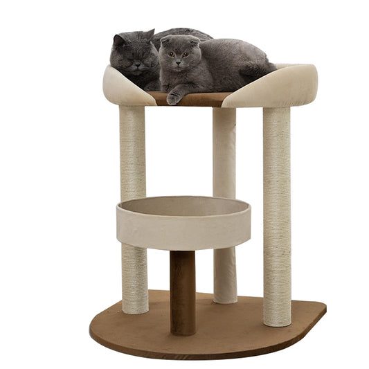 Japanese style cat tree with soft bed