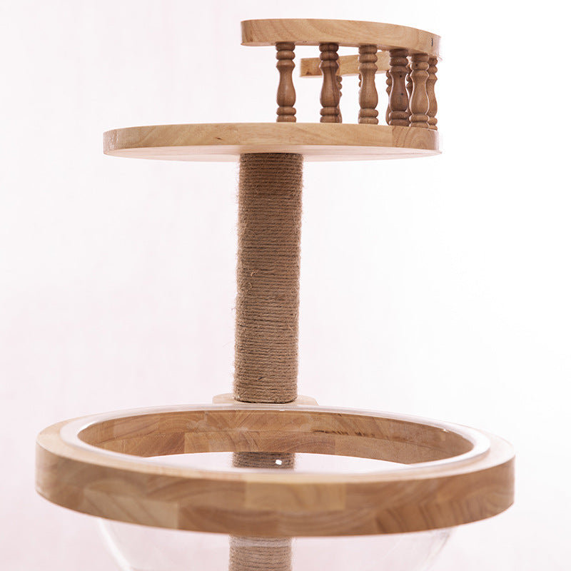 Large wood cat condo cat tree