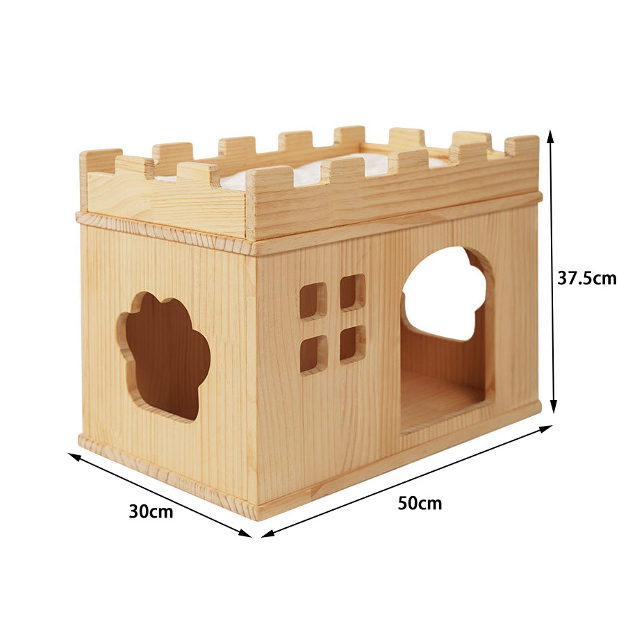 Wood cat castle luxury cat house