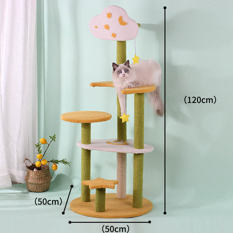 Star and moon design cat tree