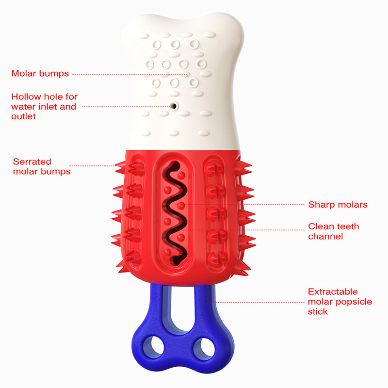Dogs chewing popsicles