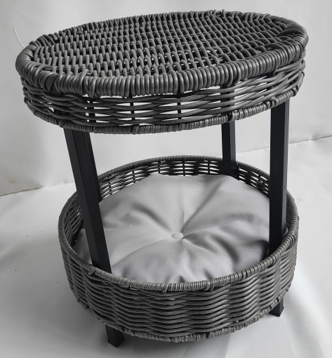 Rattan double-layer cat bed