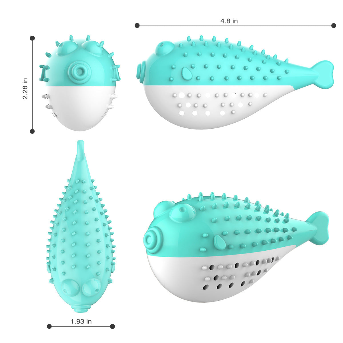 Blowfish-shaped cat toothbrush