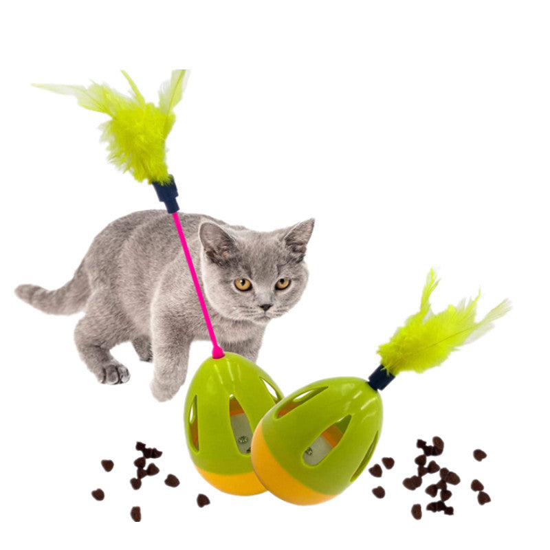 Cat Toy Food Dispenser Feather Tumbler