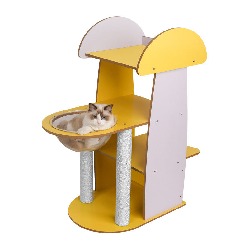 Mushroom cat tree with capsule