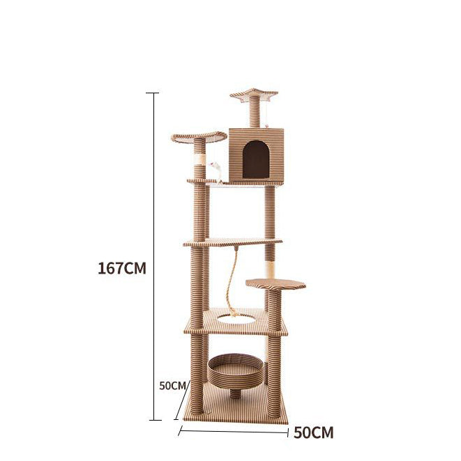 Multiple-level large cat tree with post and platform