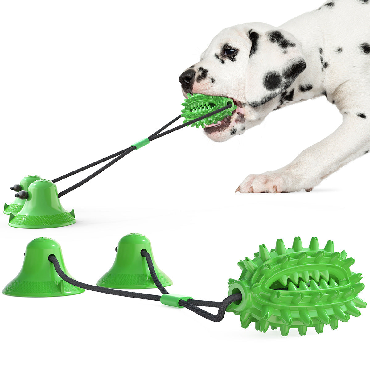 Suction cup rugby ball dog tug of war toys