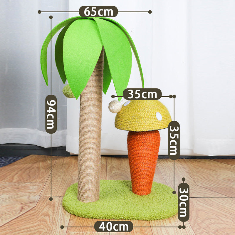 Coconut tree mushroom cat tree