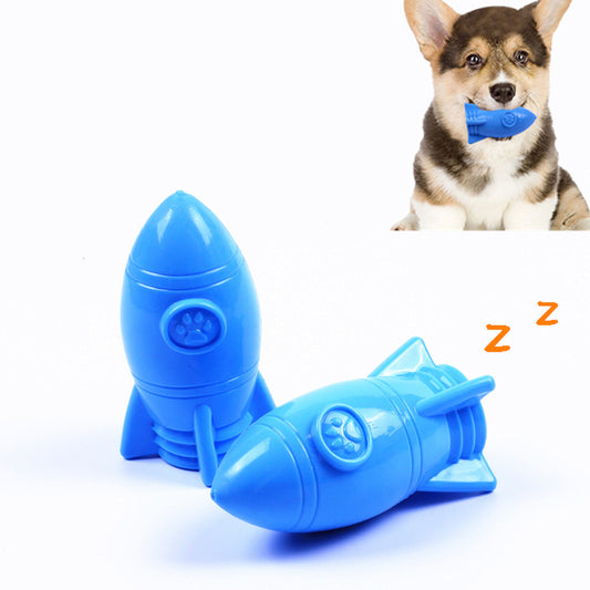 Rocket Squeaky Food Dispenser Dog Toys