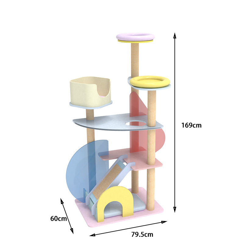 Abstract pet furniture macaron cat tree