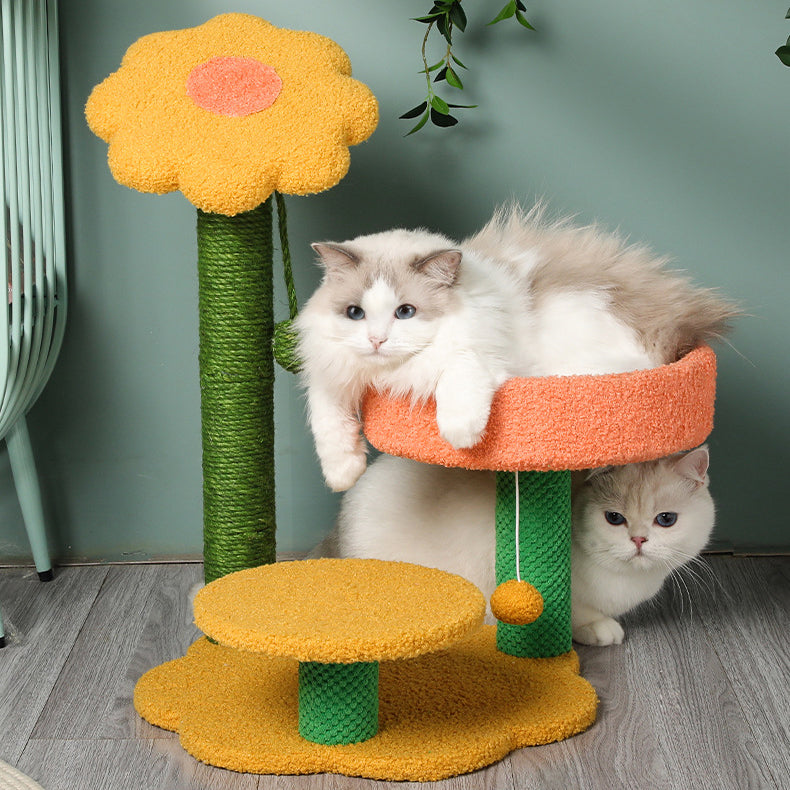 Sunflower cat tree with flower bottom