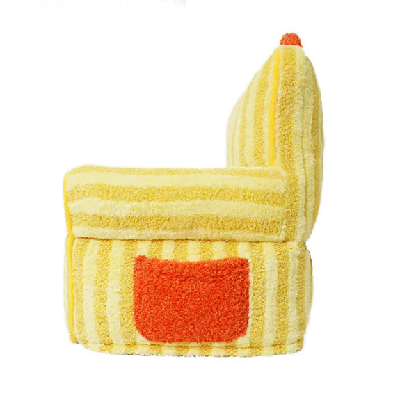 Stripe soft short plush pet lounge