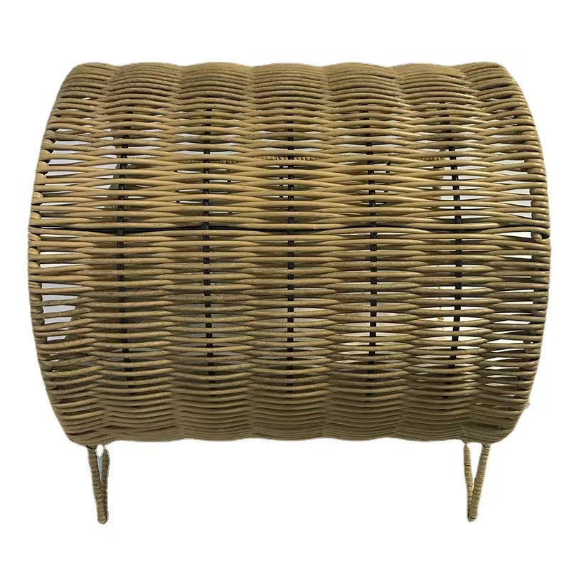 rattan-weaved tunnel non-removable pet bed with mat