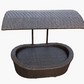 rattan-weaved oval pet bed with tende