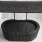 rattan-weaved oval pet bed with tende