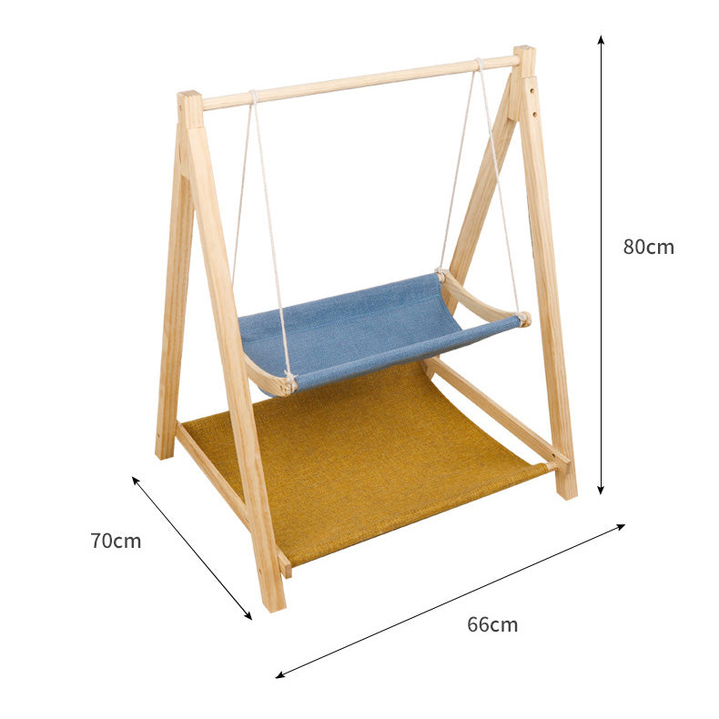 Wooden 2-layer cat hammock