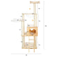 Multi-function wood cat tree with stair