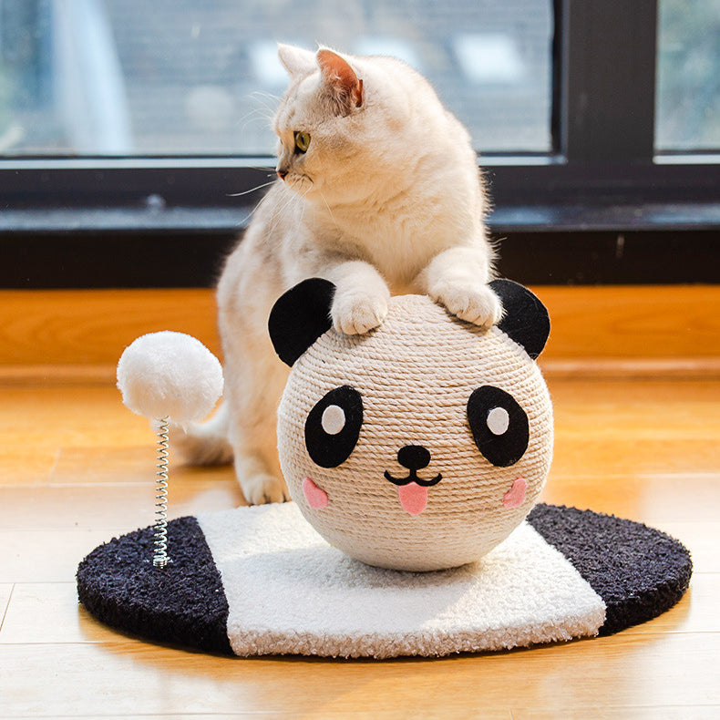 Panda sisal cat scratching with cat ball