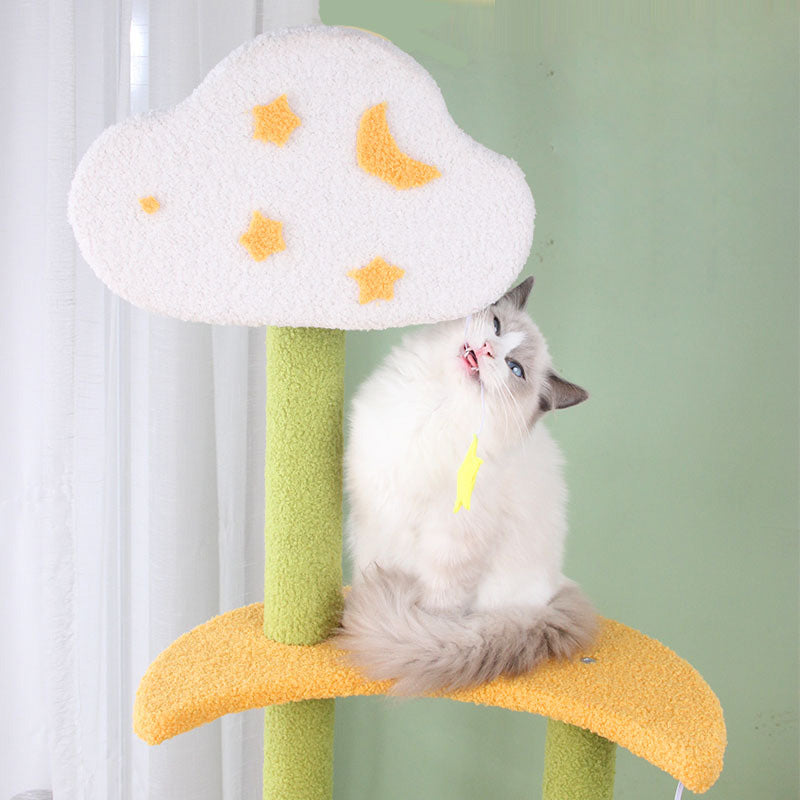 Star and moon design cat tree