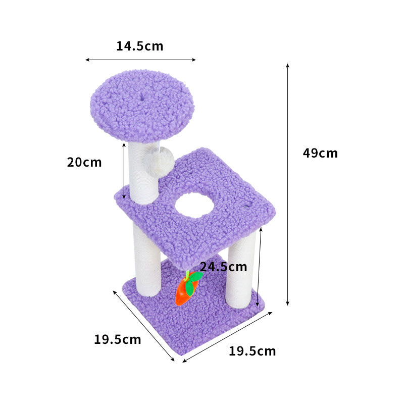 Small short plush cat tree