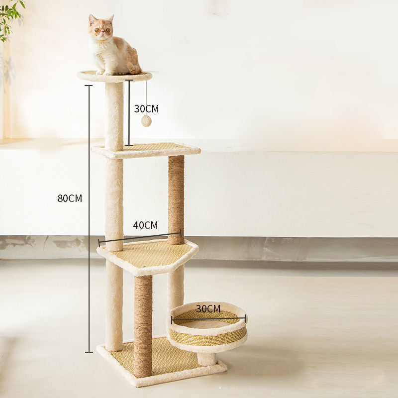 Luxury 5 levels cat tree with cat bed and sisal stand