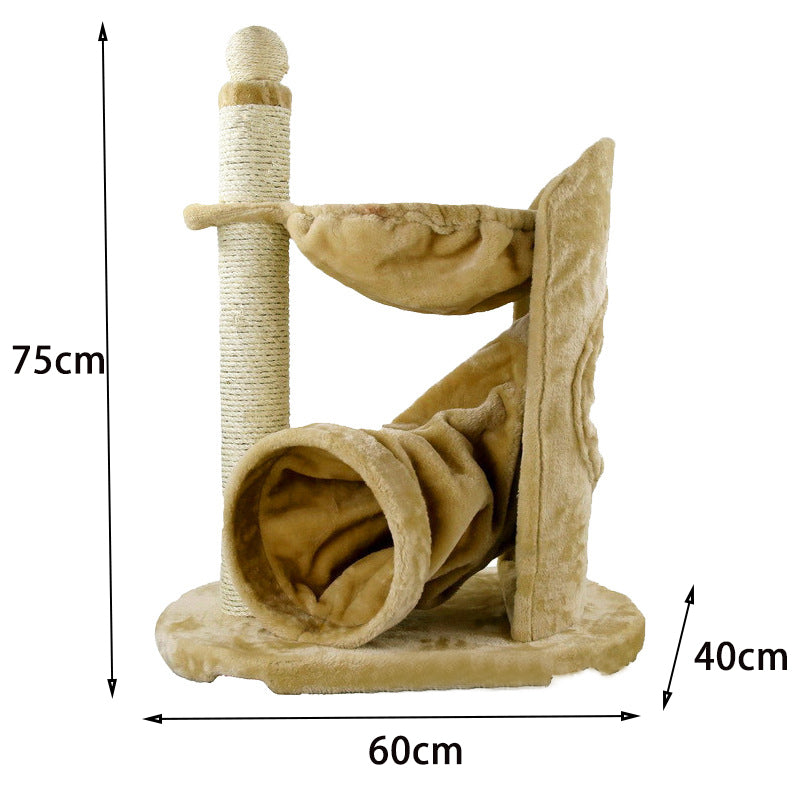 Small cat tree with soft tunnel