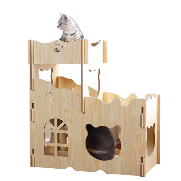 Luxury wooden cat house pet condo