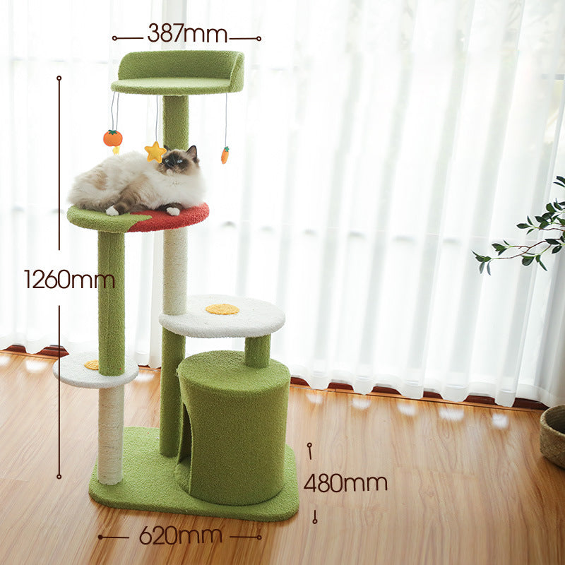 Tomato and egg theme cat tree