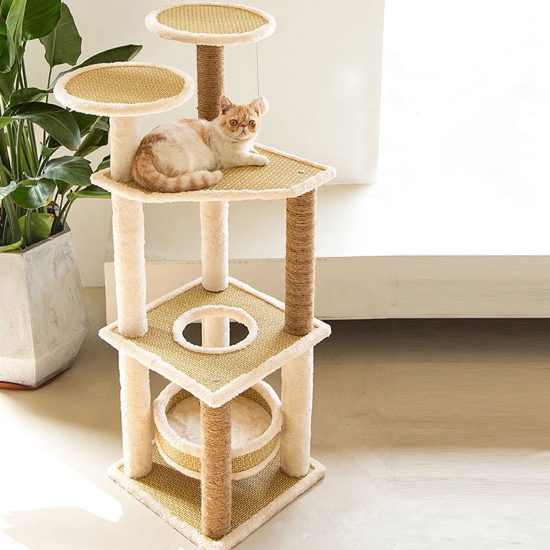 Luxury 5 levels cat tree with cat bed and sisal stand